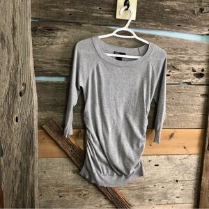 STREETWEAR Society Size Large Silver/Grey Scoop Neck, Side Gather Sweater
